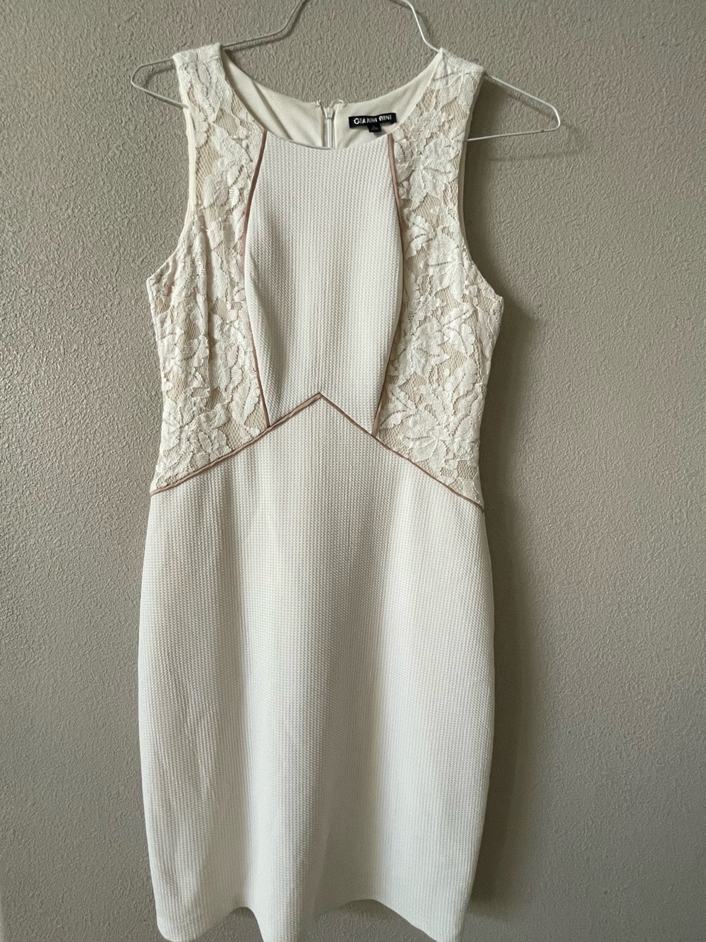 Gianni Bini Ivory Lace-Panel Dress